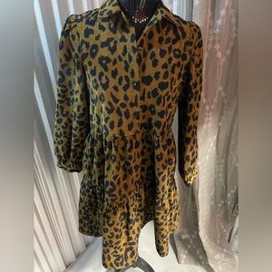 Joy Joy  leopard corduroy dress